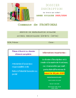 Dossier inscription cantine garderie